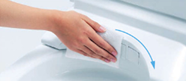 汚れを拭き取りやすいフチなし形状