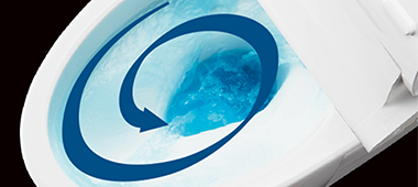 勢いのよい水流で強力洗浄